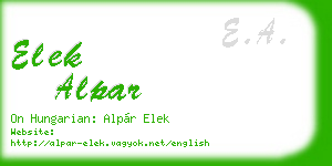 elek alpar business card